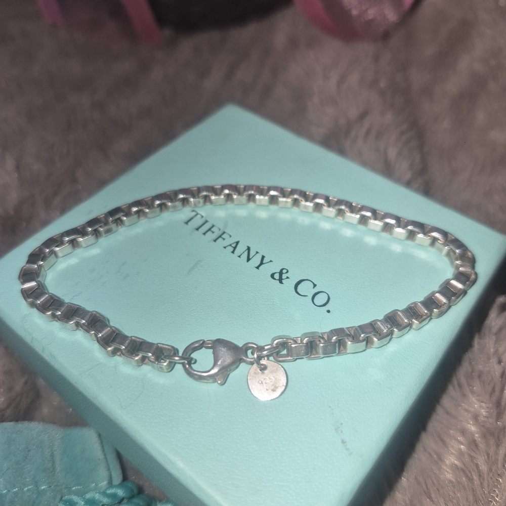 Authentic Tiffany & Co. Silver Box Chain Bracelet